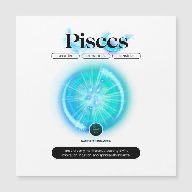 モダン〔占星術の〕十二宮図サインピセス引用文水要素 (正面)