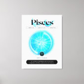 モダン〔占星術の〕十二宮図サインピッセス引用文水要素 キャンバスプリント (正面)