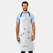 モダン〔占星術の〕十二宮図サイン金ゴールドライブラリ |エアエレメント エプロン (着用した状態)