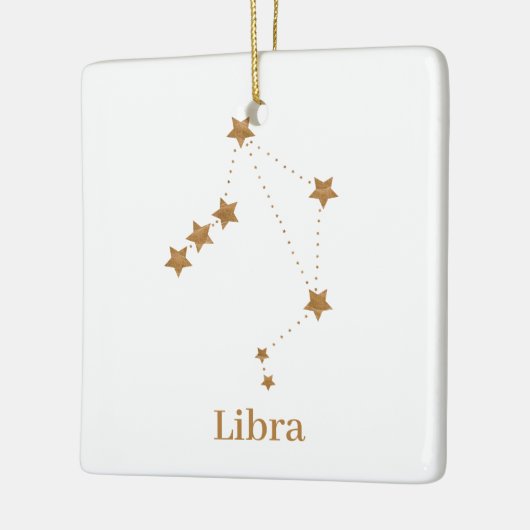 モダン〔占星術の〕十二宮図サイン金ゴールドライブラリ |エアエレメント セラミックオーナメント (左)