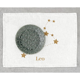 モダン〔占星術の〕十二宮図サイン金ゴールドレオ |要素火災 キッチンタオル