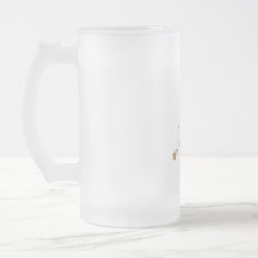 モダン〔占星術の〕十二宮図サイン金ゴールドレオ |要素火災 フロストグラスビールジョッキ (左)