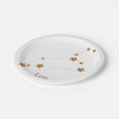 モダン〔占星術の〕十二宮図サイン金ゴールドレオ |要素火災 ペーパープレート (アングル)