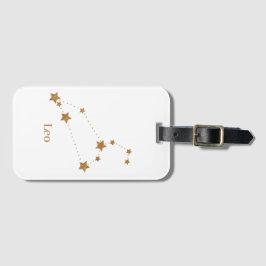 モダン〔占星術の〕十二宮図サイン金ゴールドレオ |要素火災 ラゲッジタグ