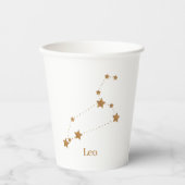 モダン〔占星術の〕十二宮図サイン金ゴールドレオ |要素火災 紙コップ (正面)