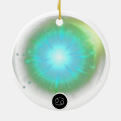 モダン〔占星術の〕十二宮図徴候がん引用文水素子 セラミックオーナメント (裏面)