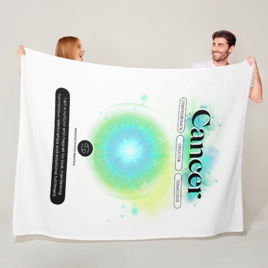 モダン〔占星術の〕十二宮図徴候がん引用文水素子 フリースブランケット (インサイチュ)