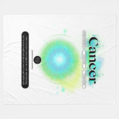 モダン〔占星術の〕十二宮図徴候がん引用文水素子 フリースブランケット (正面(横))