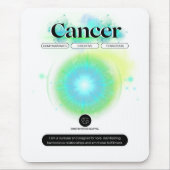 モダン〔占星術の〕十二宮図徴候がん引用文水素子 マウスパッド (正面)