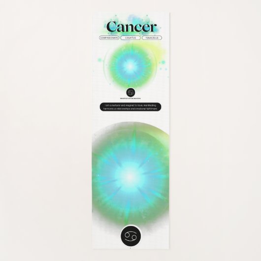 モダン〔占星術の〕十二宮図徴候がん引用文水素子 ヨガマット (正面)