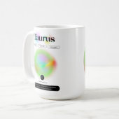 モダン〔占星術の〕十二宮図標識タウロス引用文地球要素 コーヒーマグカップ (正面左)