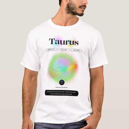 モダン〔占星術の〕十二宮図標識タウロス引用文地球要素 Tシャツ (正面)