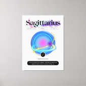 モダン〔占星術の〕十二宮図標識射手座引用文要素火災 キャンバスプリント (正面)