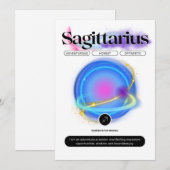モダン〔占星術の〕十二宮図標識射手座引用文要素火災 シーズンカード (正面/裏面)