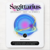 モダン〔占星術の〕十二宮図標識射手座引用文要素火災 マウスパッド (正面)