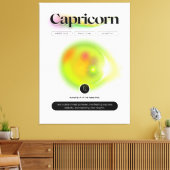 モダン〔占星術の〕十二宮図標識山羊座引用文地球要素 キャンバスプリント (インサイチュ (リビング))