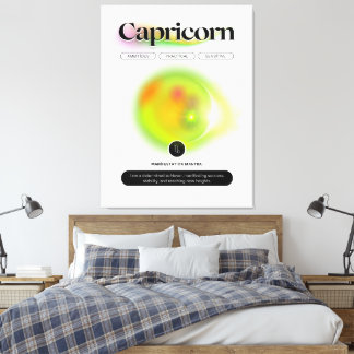 モダン〔占星術の〕十二宮図標識山羊座引用文地球要素 キャンバスプリント