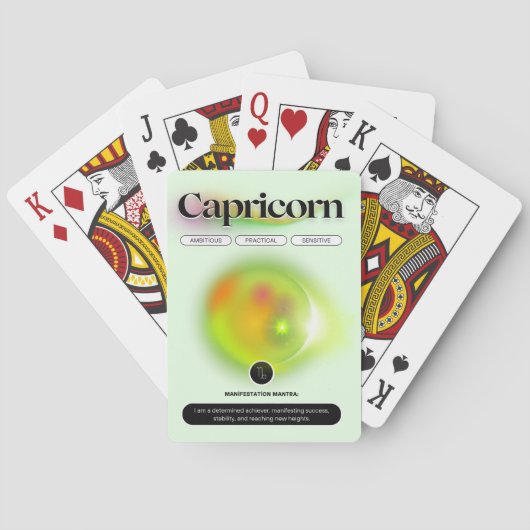 モダン〔占星術の〕十二宮図標識山羊座引用文地球要素 トランプ (裏面)
