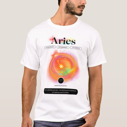 モダン〔占星術の〕十二宮図標識引用文 | 要素火災 Tシャツ (正面)