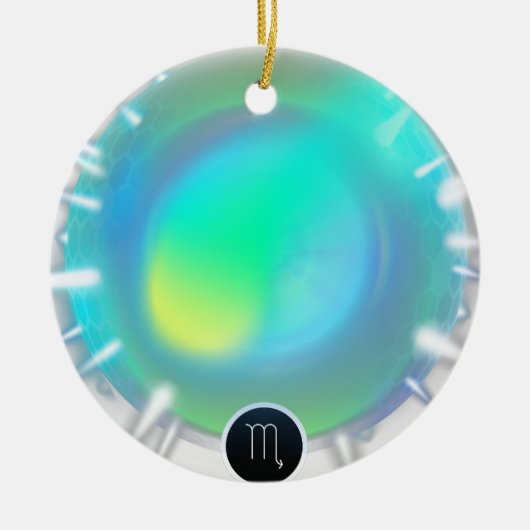 モダン〔占星術の〕十二宮図標識蠍座引用文水素子 セラミックオーナメント (正面)