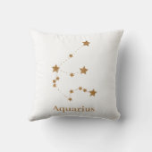モダン〔占星術の〕十二宮図標識金ゴールドアクエリアス |エアエレメント クッション (裏面)