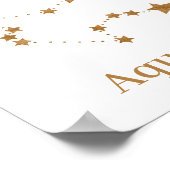 モダン〔占星術の〕十二宮図標識金ゴールドアクエリアス |エアエレメント ポスター (角)