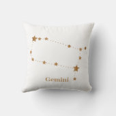 モダン〔占星術の〕十二宮図標識金ゴールドジェミニ |エアエレメント クッション (裏面)