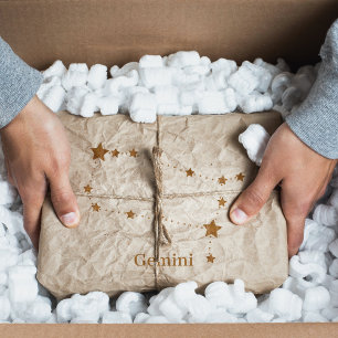 モダン〔占星術の〕十二宮図標識金ゴールドジェミニ  エアエレメント 薄葉紙