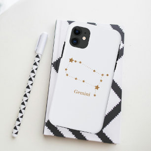 モダン〔占星術の〕十二宮図標識金ゴールドジェミニ  エアエレメント iPhone 11 ケース