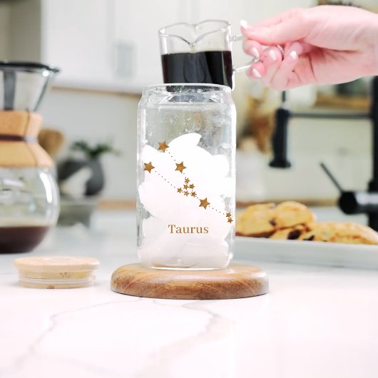 モダン〔占星術の〕十二宮図標識金ゴールドタウラス |要素地球 ガラス缶