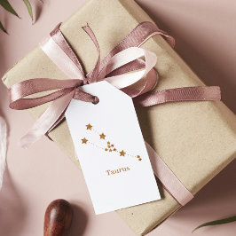 モダン〔占星術の〕十二宮図標識金ゴールドタウラス |要素地球 ギフトタグ