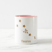 モダン〔占星術の〕十二宮図標識金ゴールドタウラス |要素地球 ツートーンマグカップ (中央)