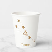 モダン〔占星術の〕十二宮図標識金ゴールドタウラス |要素地球 紙コップ (正面)