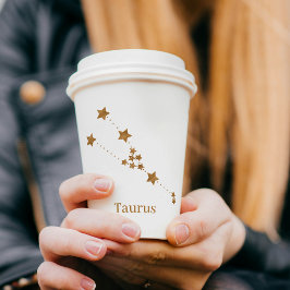 モダン〔占星術の〕十二宮図標識金ゴールドタウラス |要素地球 紙コップ