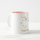 モダン〔占星術の〕十二宮図標識金ゴールド射手座|要素火災 ツートーンマグカップ (正面左)