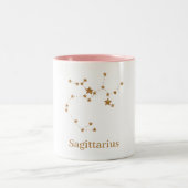 モダン〔占星術の〕十二宮図標識金ゴールド射手座|要素火災 ツートーンマグカップ (中央)