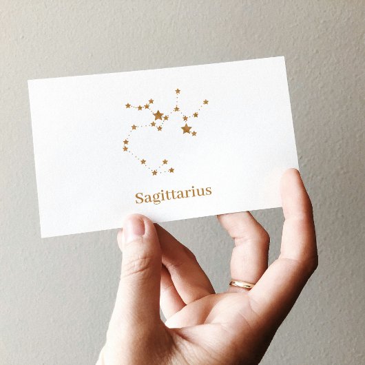 モダン〔占星術の〕十二宮図標識金ゴールド射手座|要素火災 名刺