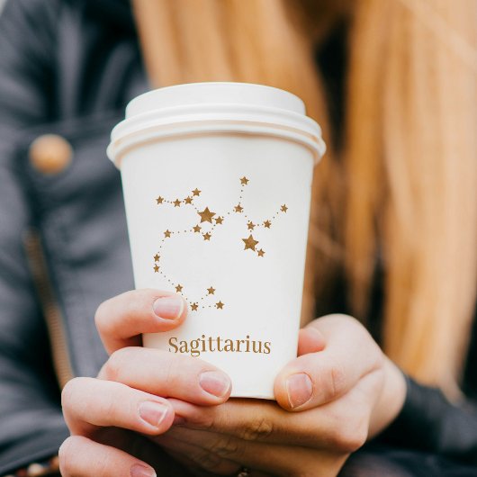 モダン〔占星術の〕十二宮図標識金ゴールド射手座|要素火災 紙コップ