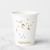 モダン〔占星術の〕十二宮図標識金ゴールド射手座|要素火災 紙コップ (正面)
