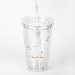 モダン〔占星術の〕十二宮図標識金ゴールド山羊座 |要素地球 アクリルタンブラー