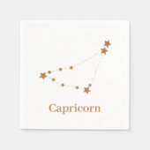 モダン〔占星術の〕十二宮図標識金ゴールド山羊座 |要素地球 スタンダードカクテルナプキン (正面)