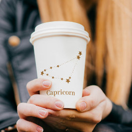 モダン〔占星術の〕十二宮図標識金ゴールド山羊座 |要素地球 紙コップ