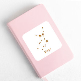 モダン〔占星術の〕十二宮図標識金ゴールド《星座》乙女座 |要素地球 スクエアシール