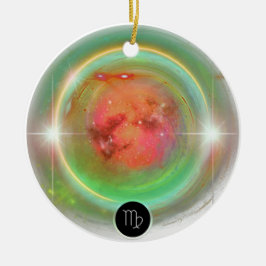 モダン〔占星術の〕十二宮図標識《星座》乙女座引用文地球要素 セラミックオーナメント