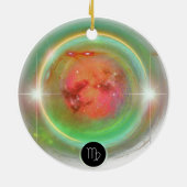 モダン〔占星術の〕十二宮図標識《星座》乙女座引用文地球要素 セラミックオーナメント (裏面)