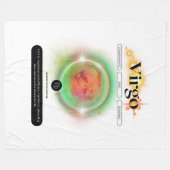 モダン〔占星術の〕十二宮図標識《星座》乙女座引用文地球要素 フリースブランケット (正面(横))