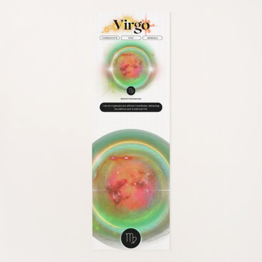 モダン〔占星術の〕十二宮図標識《星座》乙女座引用文地球要素 ヨガマット (正面)