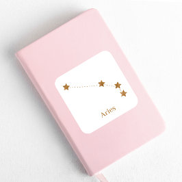 モダン〔占星術の〕十二宮図記号金ゴールド |要素火災 スクエアシール