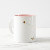 モダン〔占星術の〕十二宮図記号金ゴールド |要素火災 ツートーンマグカップ (正面左)