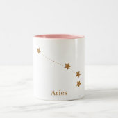 モダン〔占星術の〕十二宮図記号金ゴールド |要素火災 ツートーンマグカップ (中央)